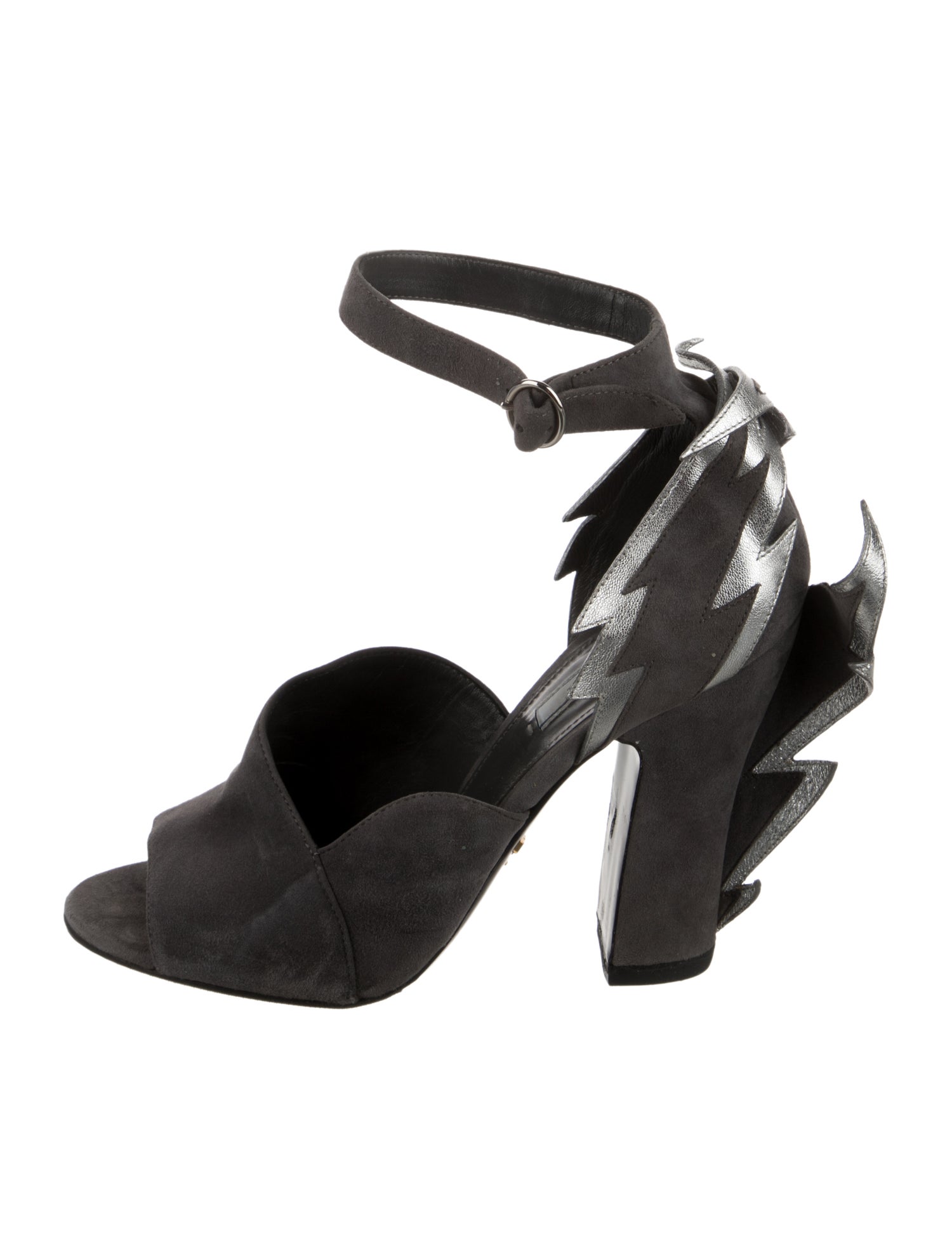 Prada Suede Colorblock Pattern Slingback Pumps